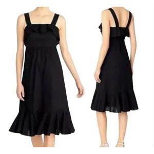 J. Crew Ruffle Midi 100% Silk Dress Size 6 2702